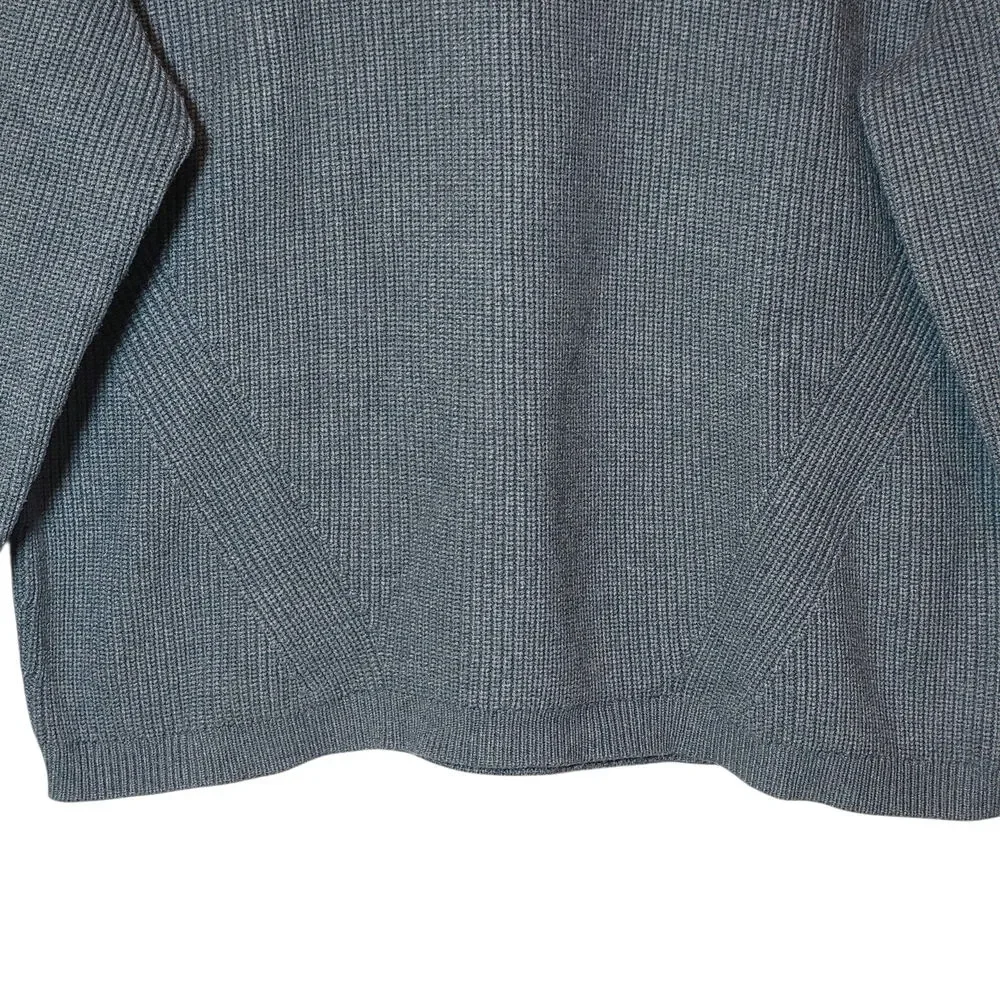 J.Crew Rib Knit Round Neck Long Sleeve Sweater Blue M Preppy Classic